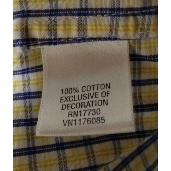 Converse One Star Long Sleeve Button Up Blue/Yellow Checked Men’s 2XL EUC - Picture 7 of 7